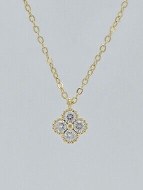 14k Gold-Filled 0.4tcw Moissanite Clover Pendant Necklace